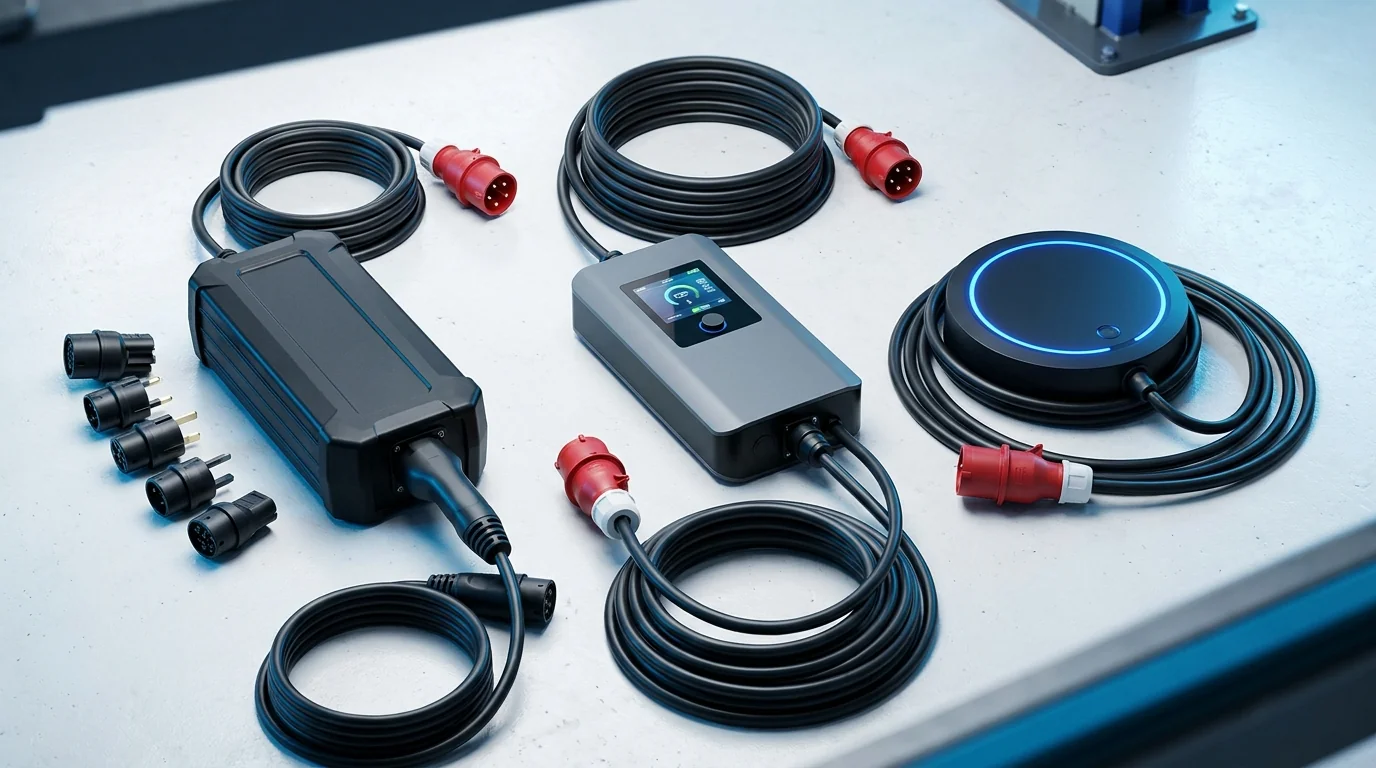 Comparatif chargeur mobile 22 kW triphasé : Juice Booster, NRGkick, go-e Charger, Webasto