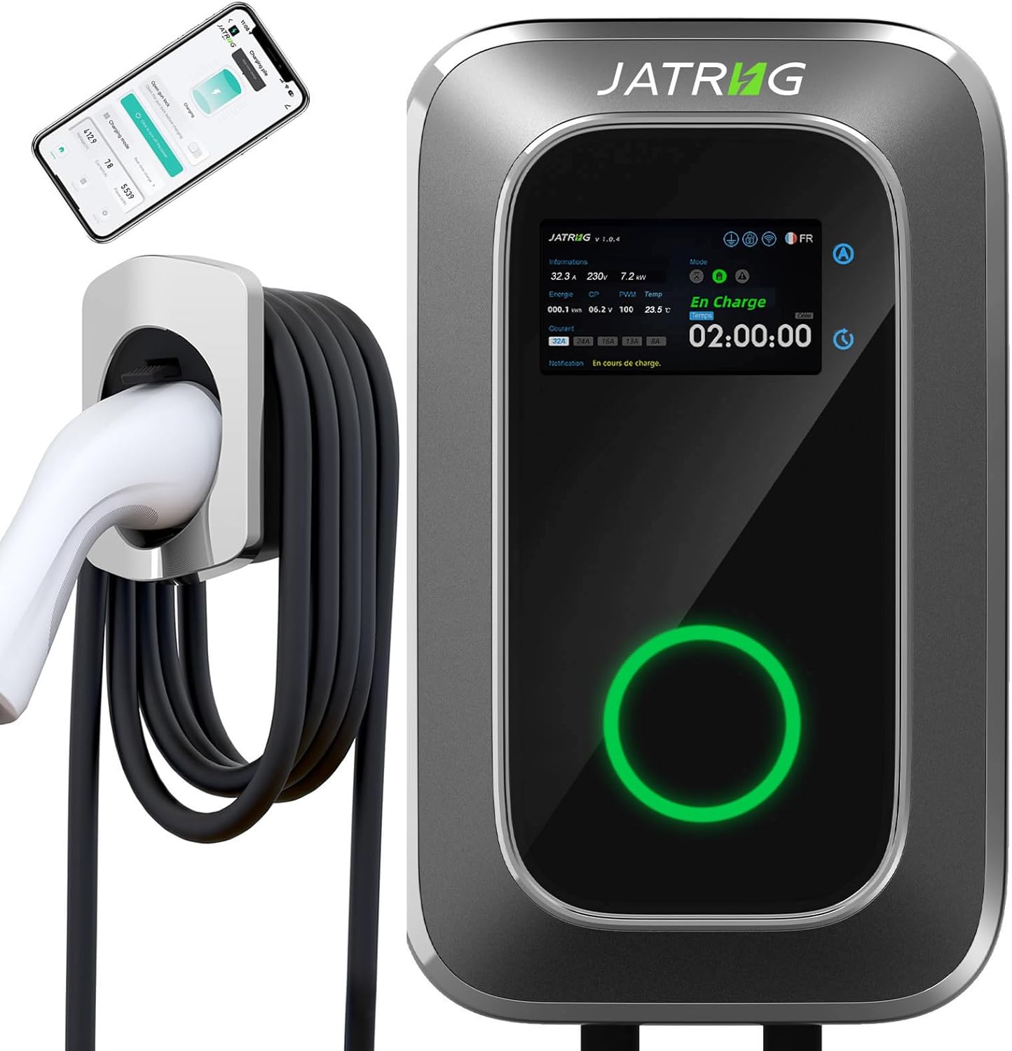 Test JATRHG S1 7 kW : avis wallbox type B intégré 320 €