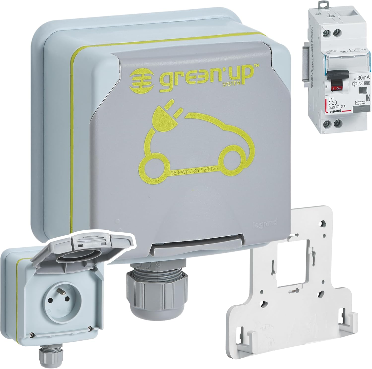 Pack Legrand Green'Up Access mural avec patère et interrupteur différentiel