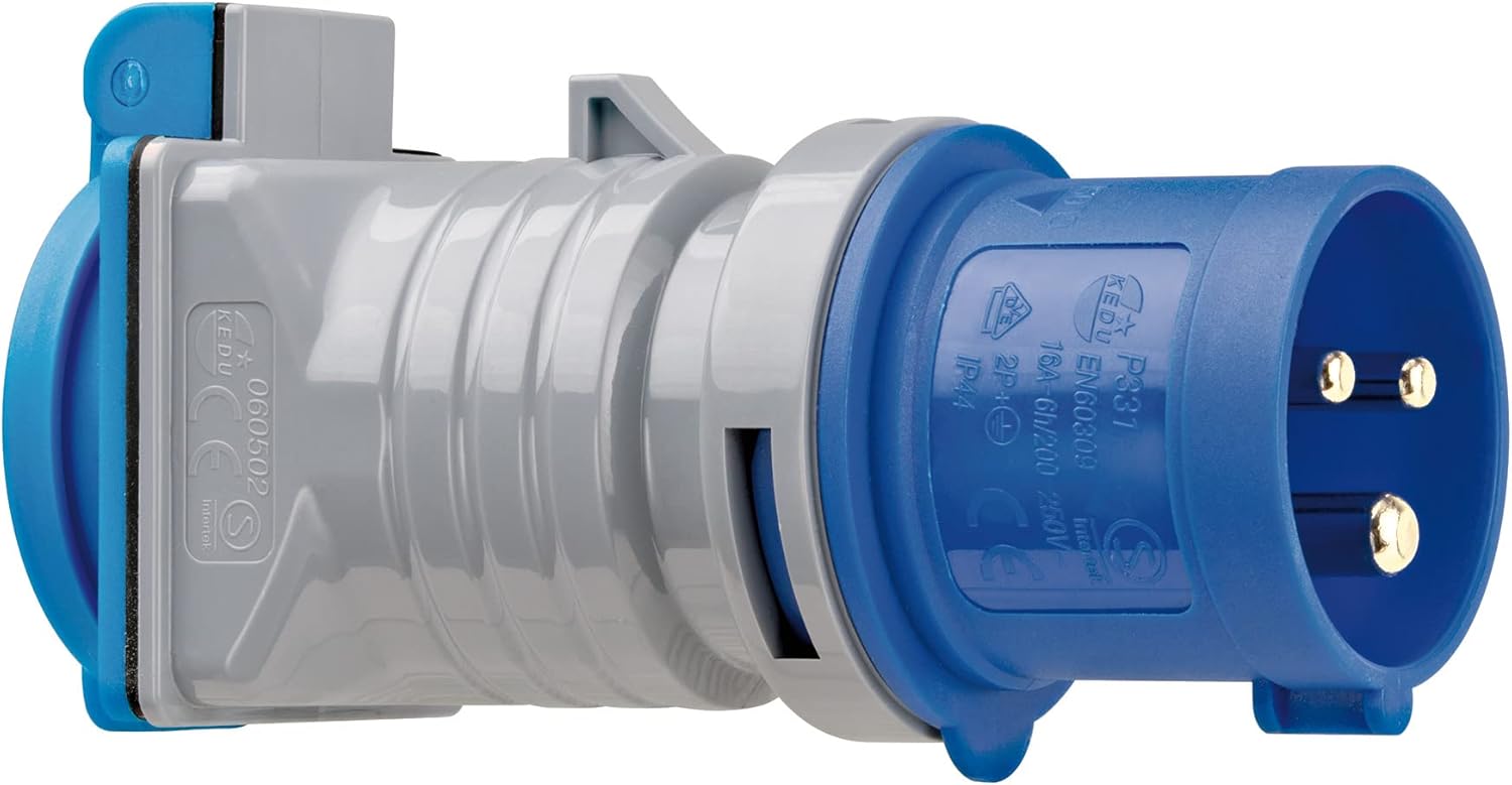 Brennenstuhl adaptateur P17 16A triphasé vers Schuko clapet auto