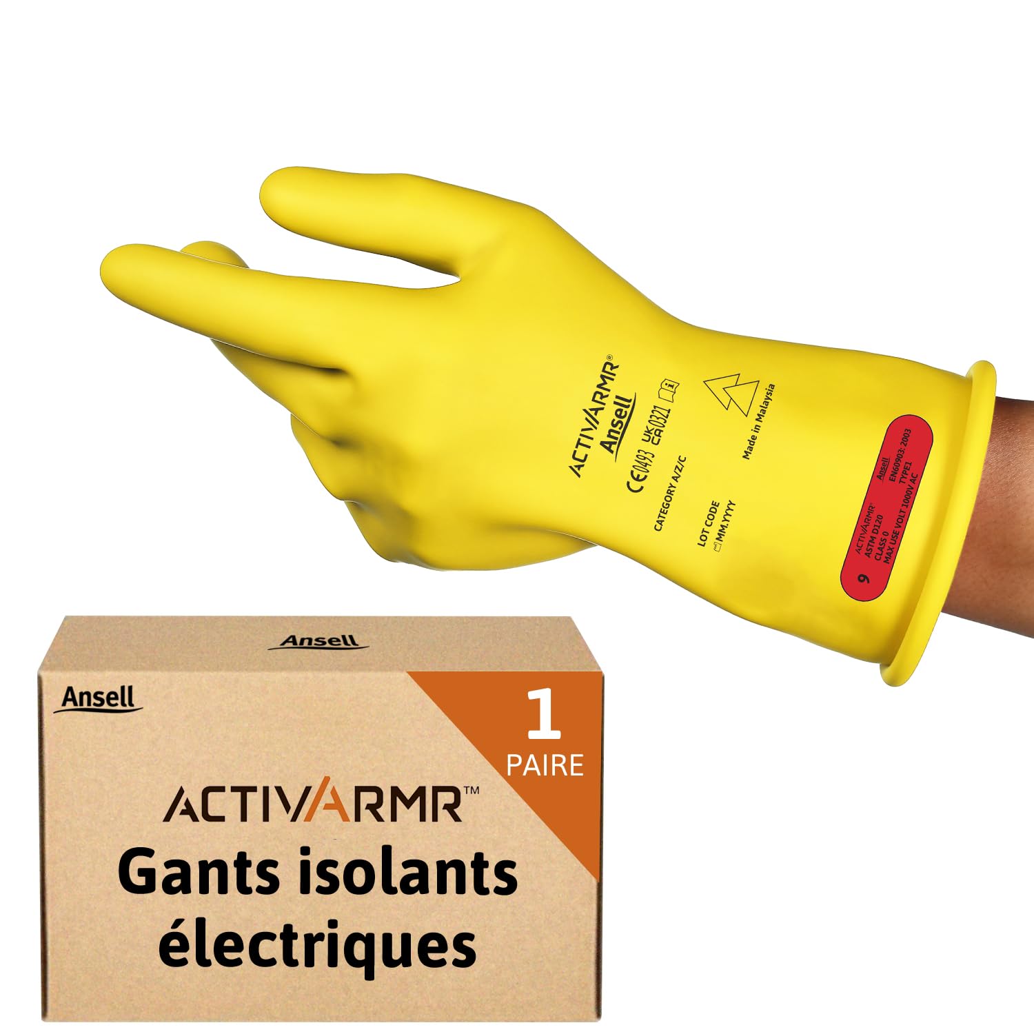 Sibille EUR-OK gants isolants classe 0 1000V électricien français
