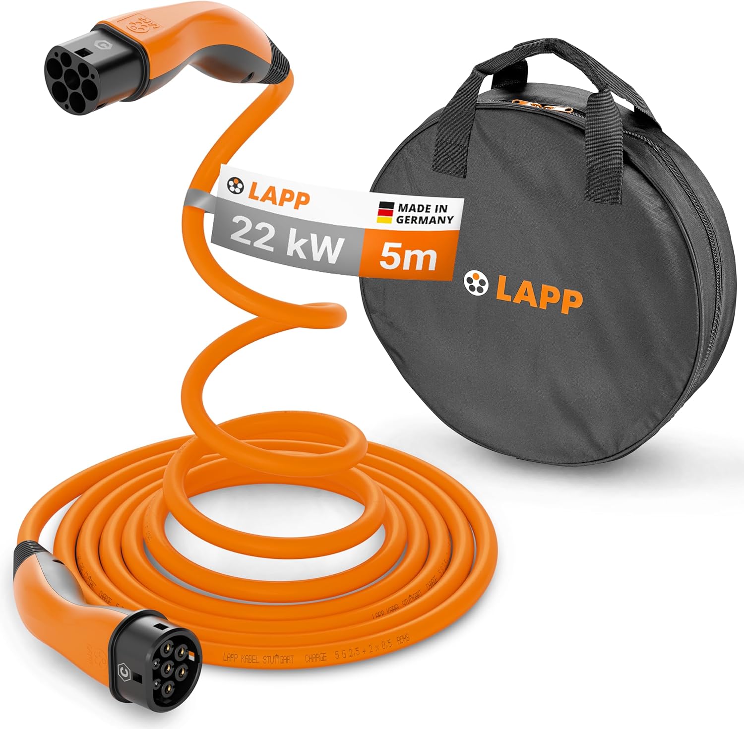 Lapp Mobility Helix kit câble recharge Type 2 22 kW enrouleur automatique sacoche transport