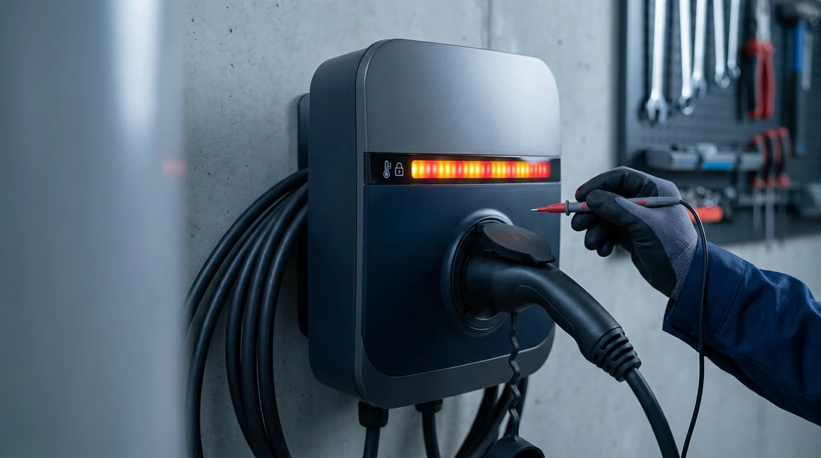 Borne de recharge Easee en mode sans échec après détection d'une température anormale