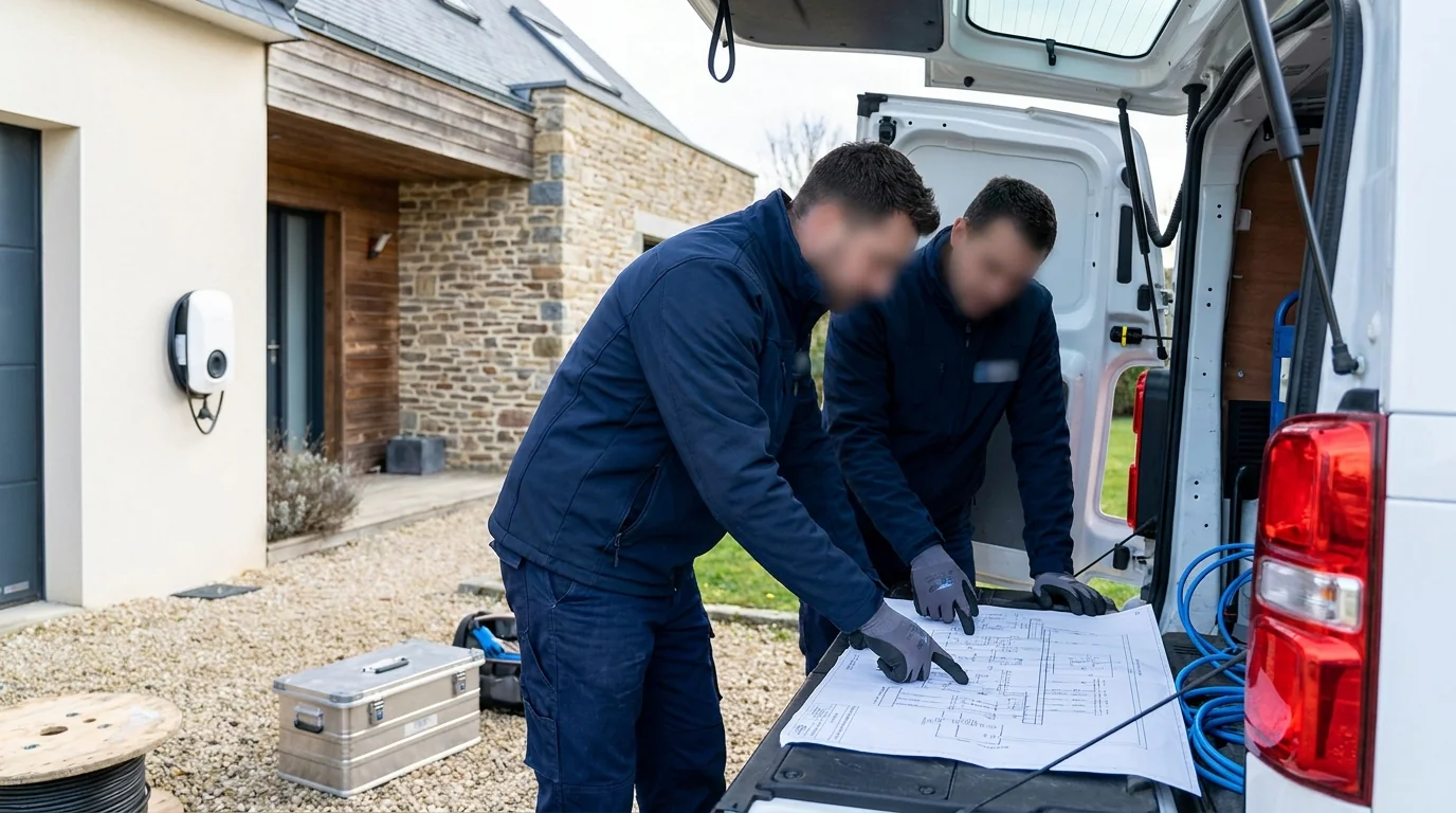 Installation de borne de recharge — Expertise InterElec à Amiens